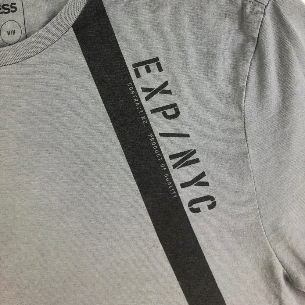 Express Grey Nyc Triangle Reflective Graphic Tee - image 7